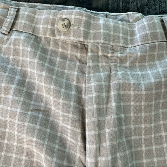Peter Millar Men's Check Tan Khaki Shorts Size 38 Golf Preppy Summer Vacation - Picture 2 of 8